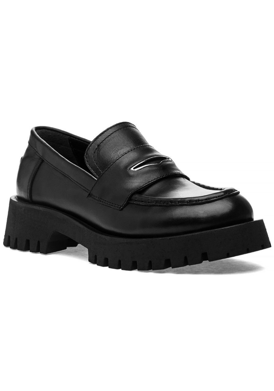 Women Steve Madden Loafers & Oxfords | Lawrence Loafer Black Leather
