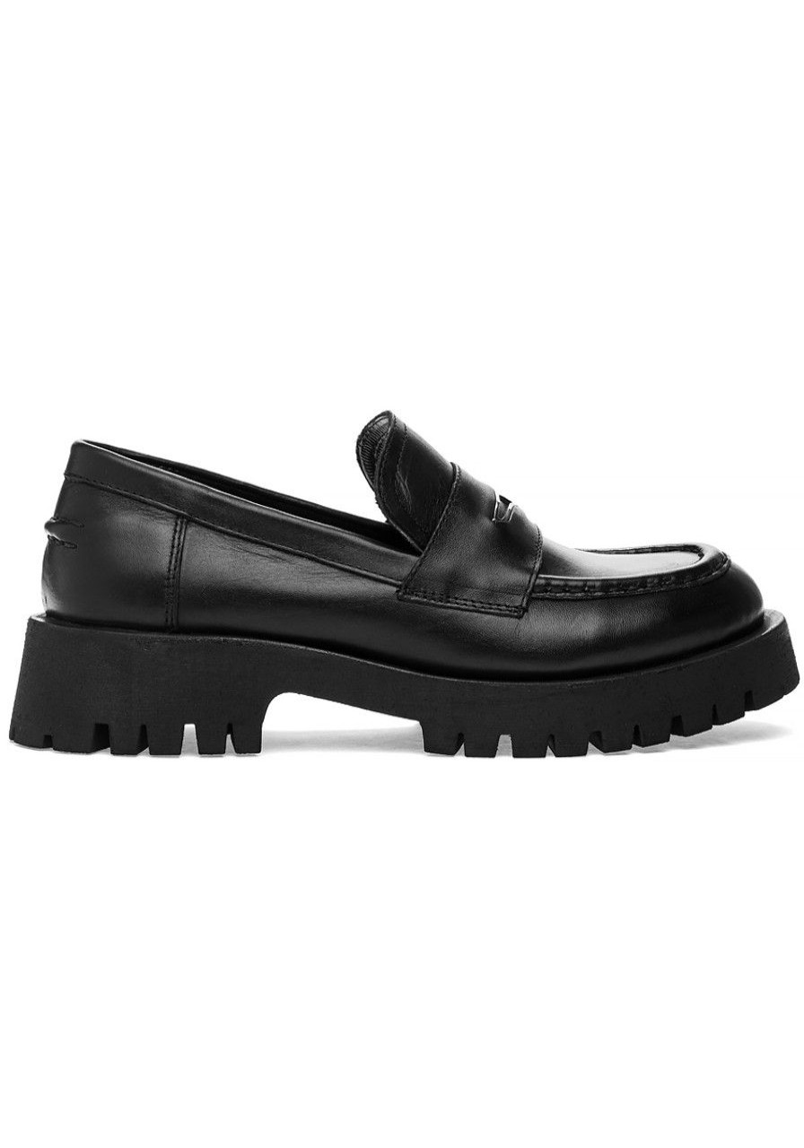 Women Steve Madden Loafers & Oxfords | Lawrence Loafer Black Leather