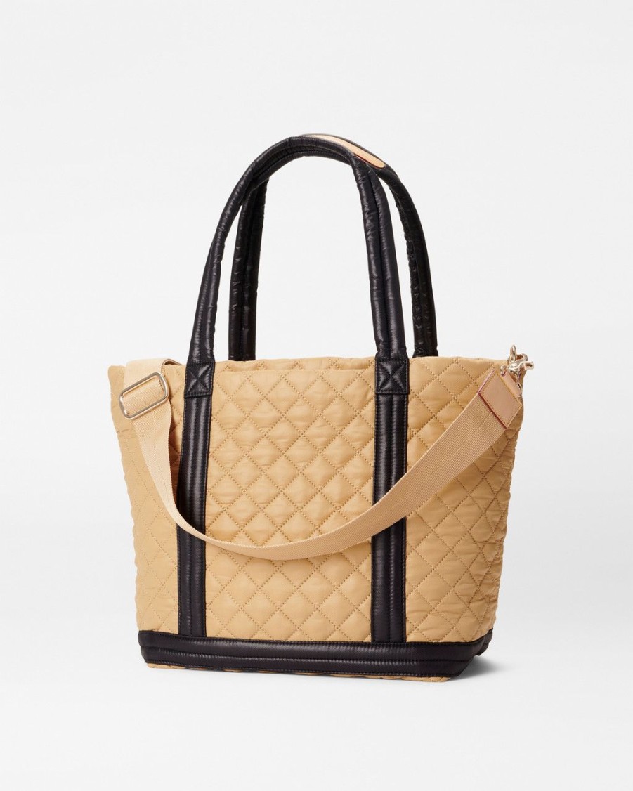 Women MZ Wallace Handbags Totes | Medium Empire Tote Camel & Black