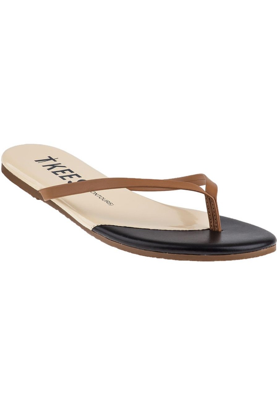 Women Tkees Sandals | Contours Flip Flop Dark Horse Leather