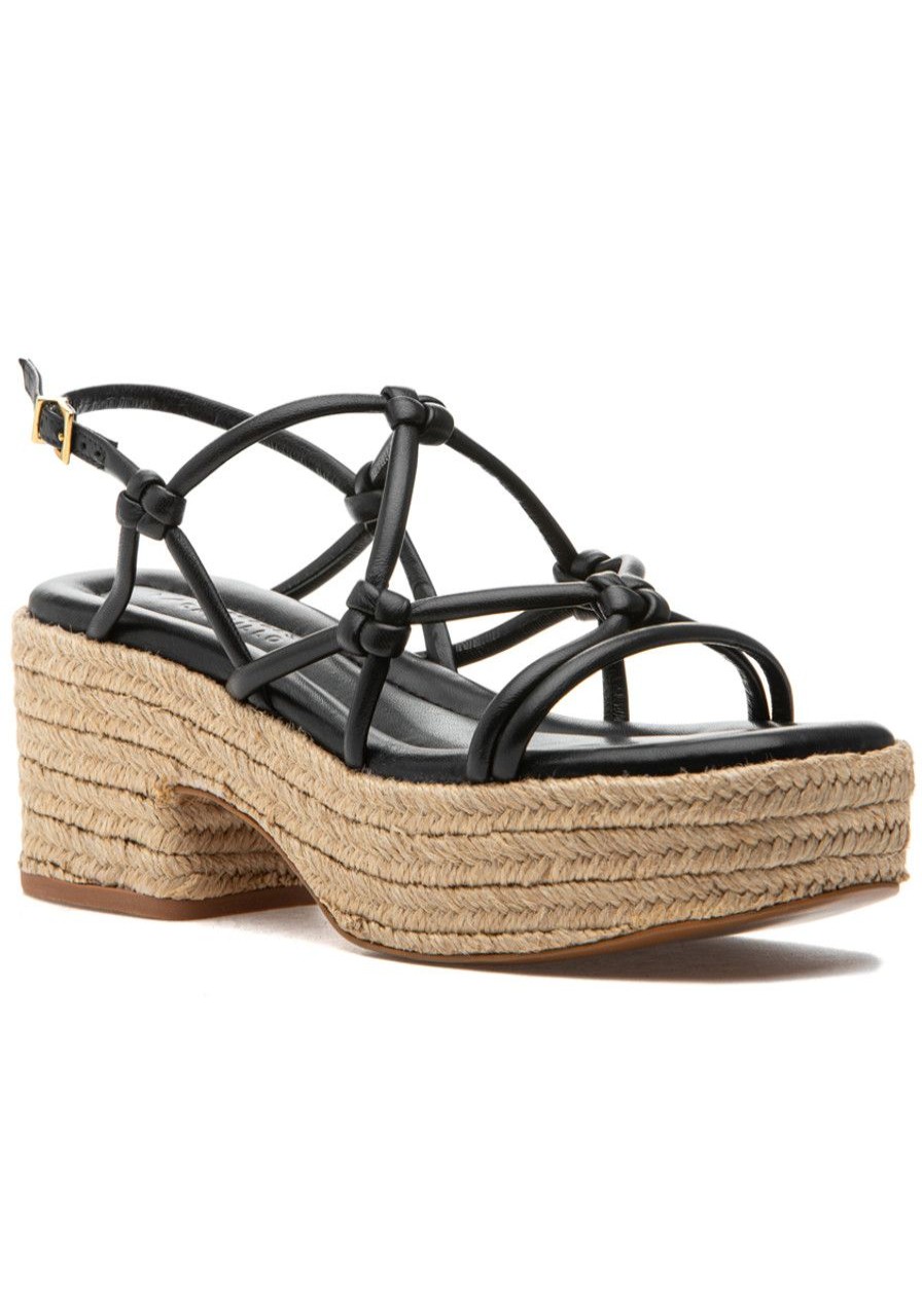 Women Mercedes Castillo Sandals | Camille Platform Sandal Black Leather
