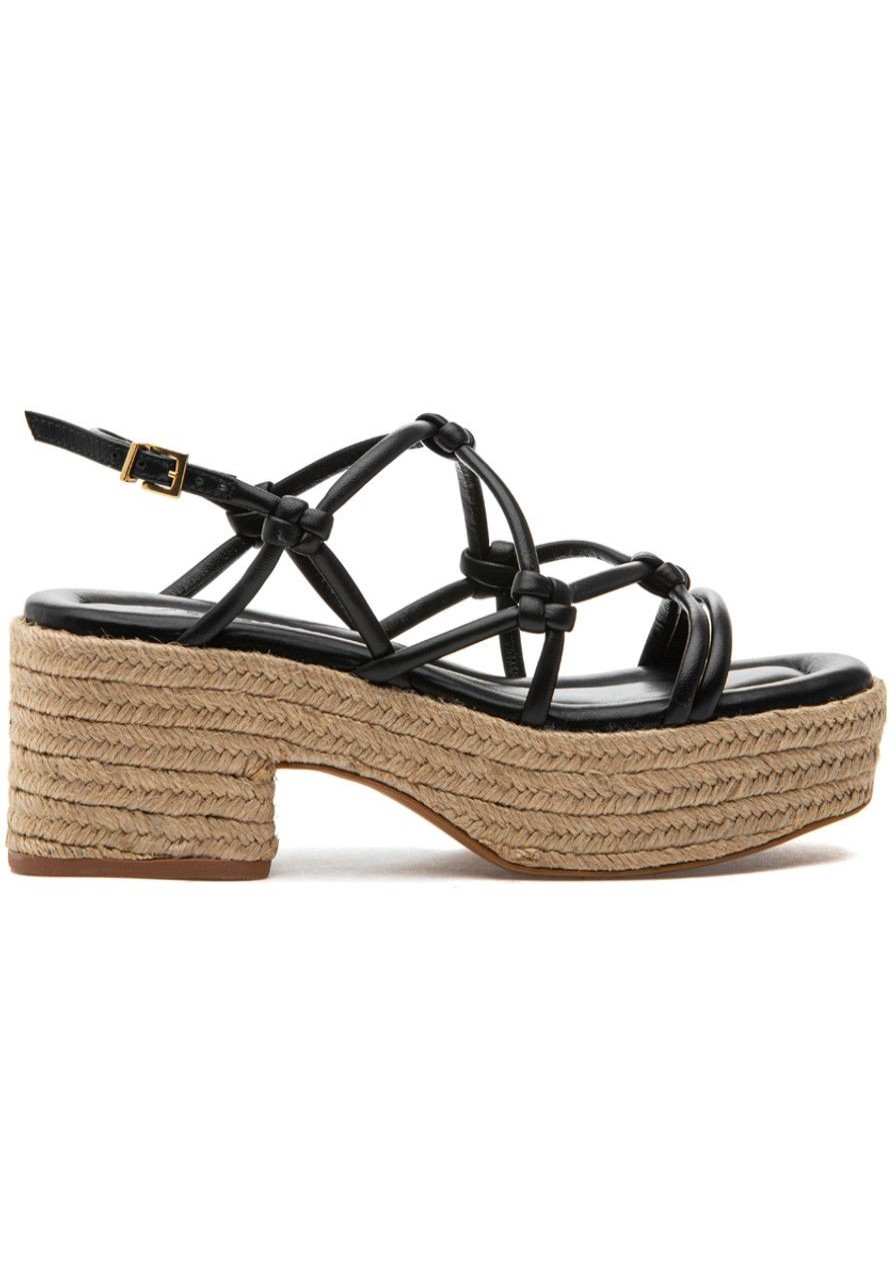Women Mercedes Castillo Sandals | Camille Platform Sandal Black Leather