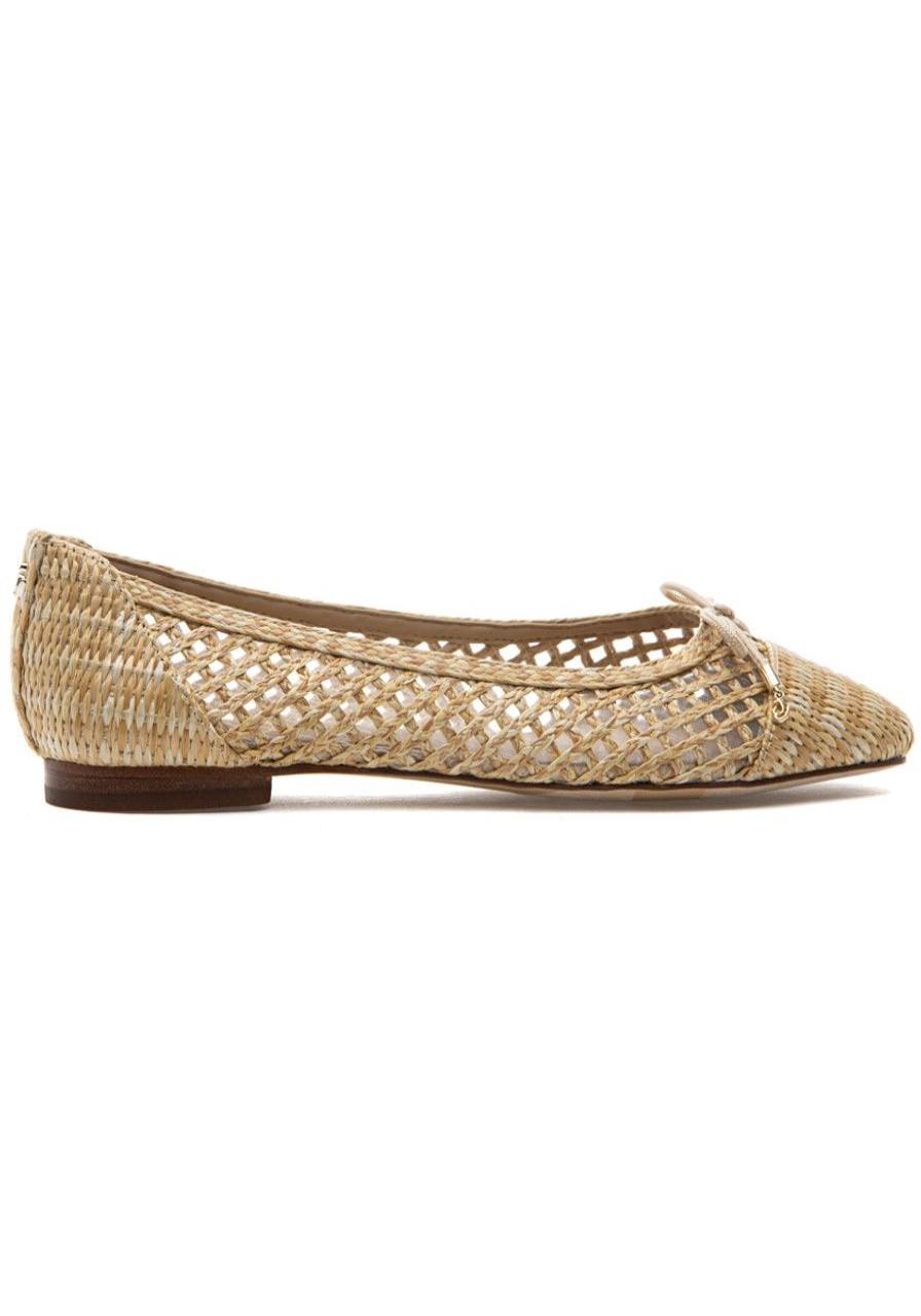Women Sam Edelman Flats | May Ballet Flat Dark Natural Raffia