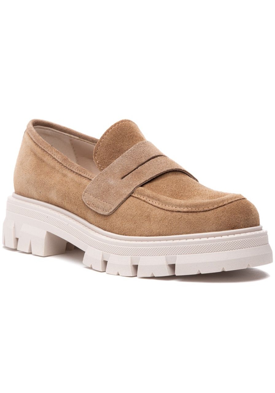 Women 275 Central Loafers & Oxfords | Lindor Loafer Taupe Suede