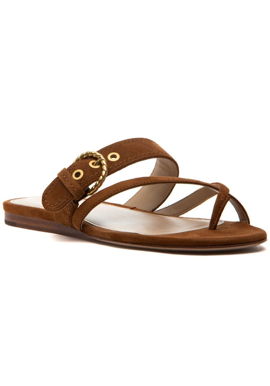 Women Veronica Beard Sandals | Salva-3 Sandal Caramel Suede