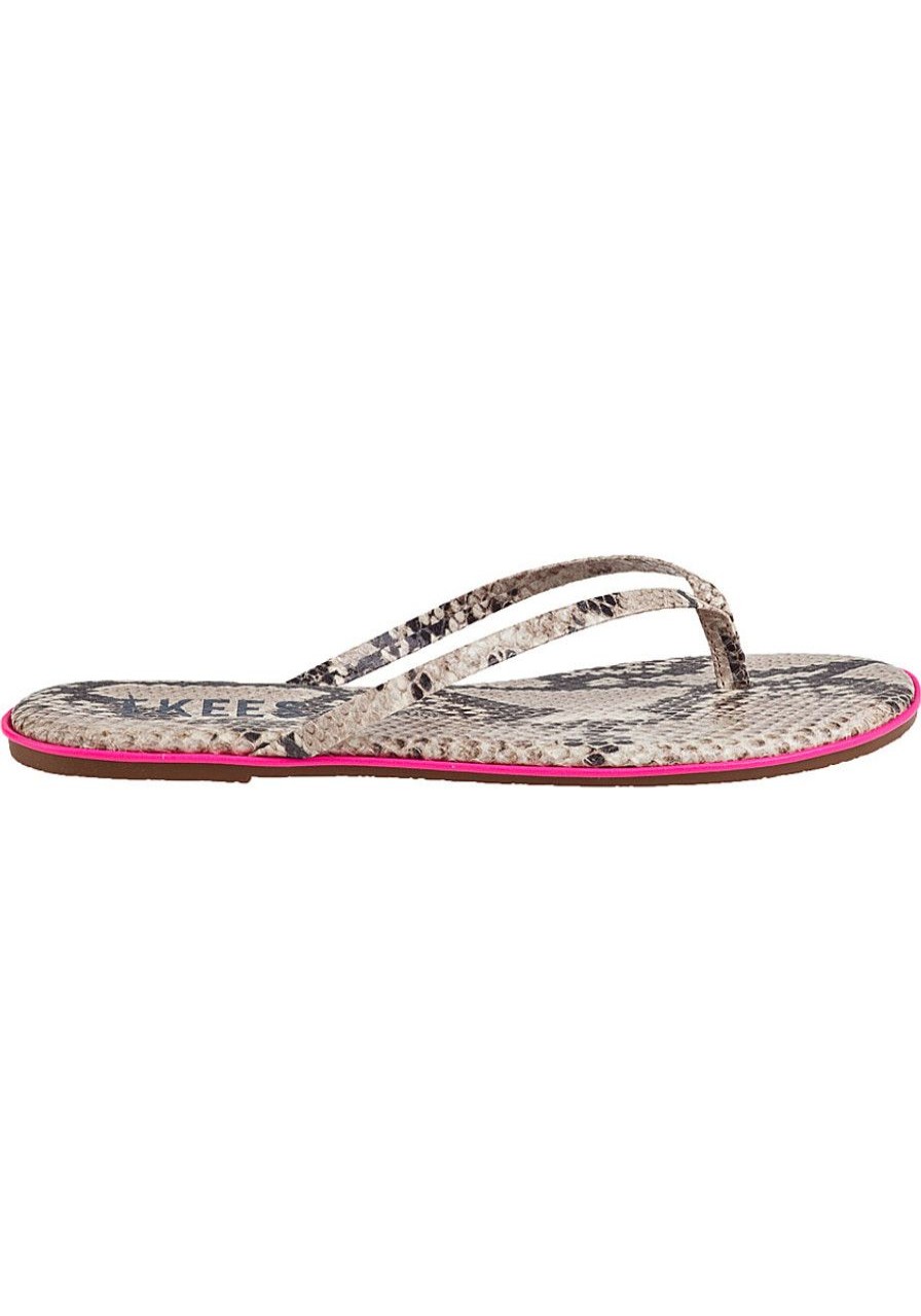 Women Tkees Sandals | Lip Liners Flip Flop Pink Venom Snake