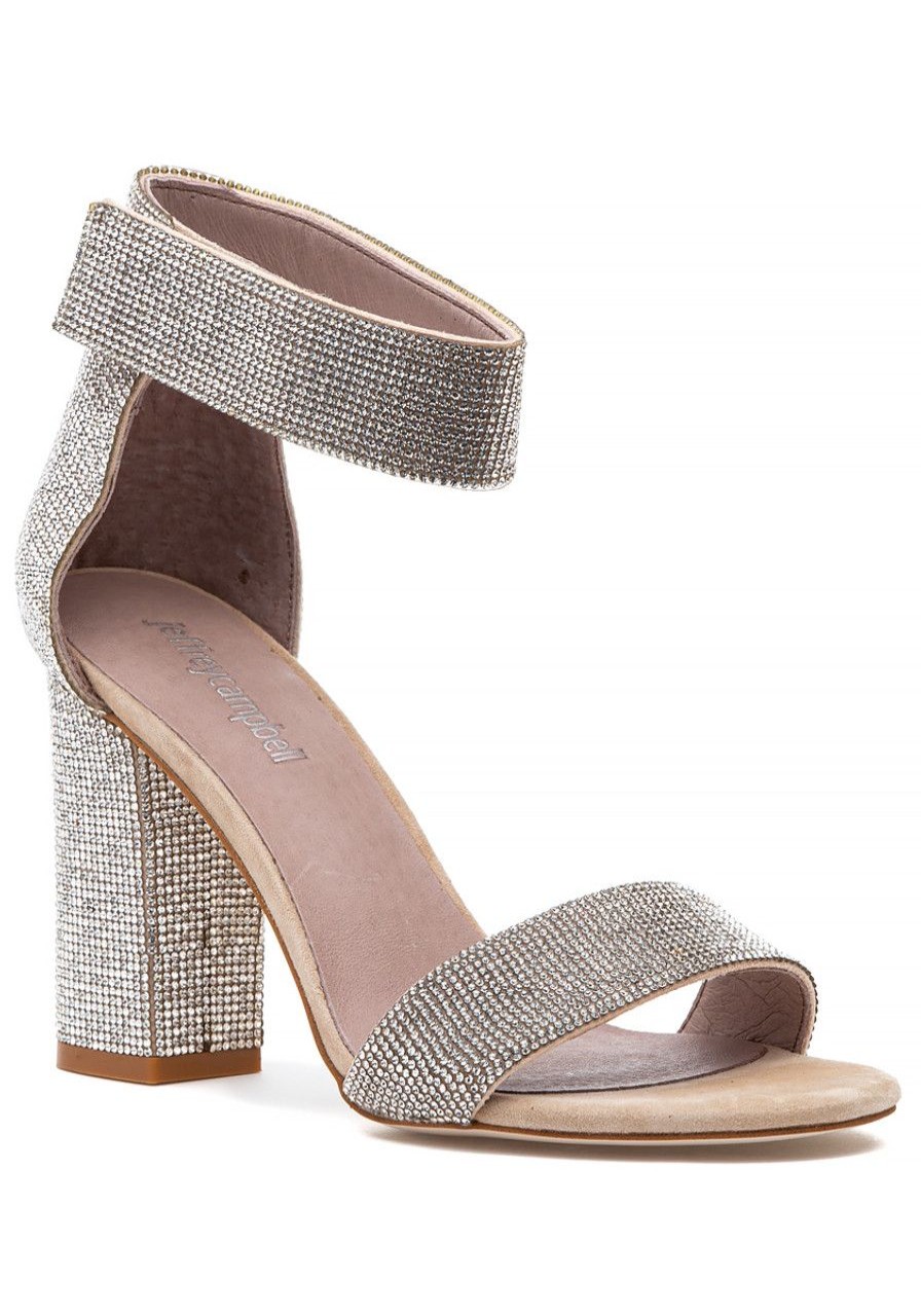 Women Jeffrey Campbell Sandals | Kassidy Sandal Nude Suede Champagne