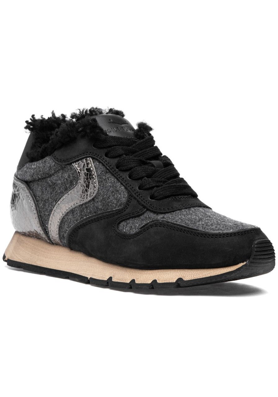Women Voile Blanche Sneakers | Julia Fur Sneaker Black/Anthracite