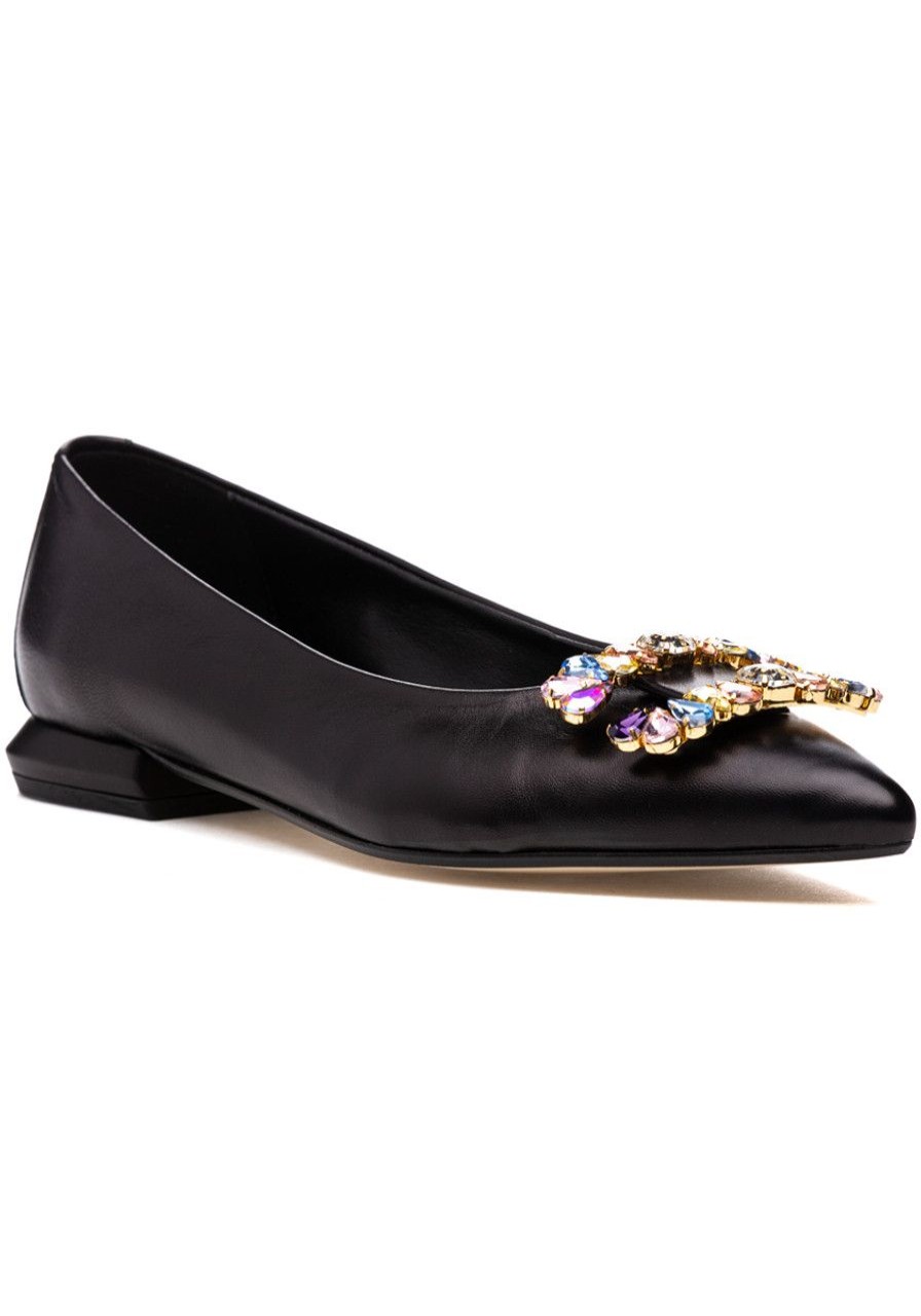 Women 275 Central Flats | Lopez Flat Black Leather