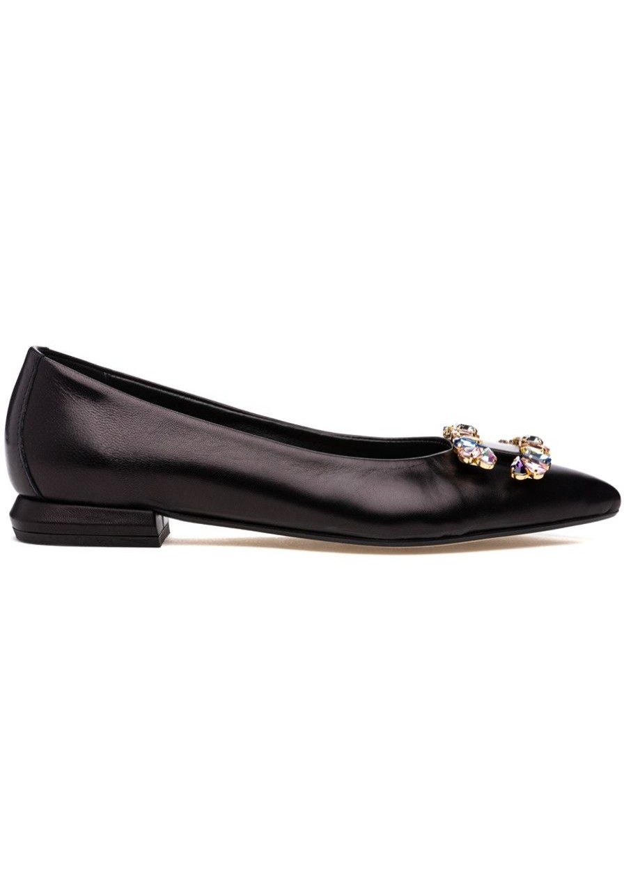 Women 275 Central Flats | Lopez Flat Black Leather