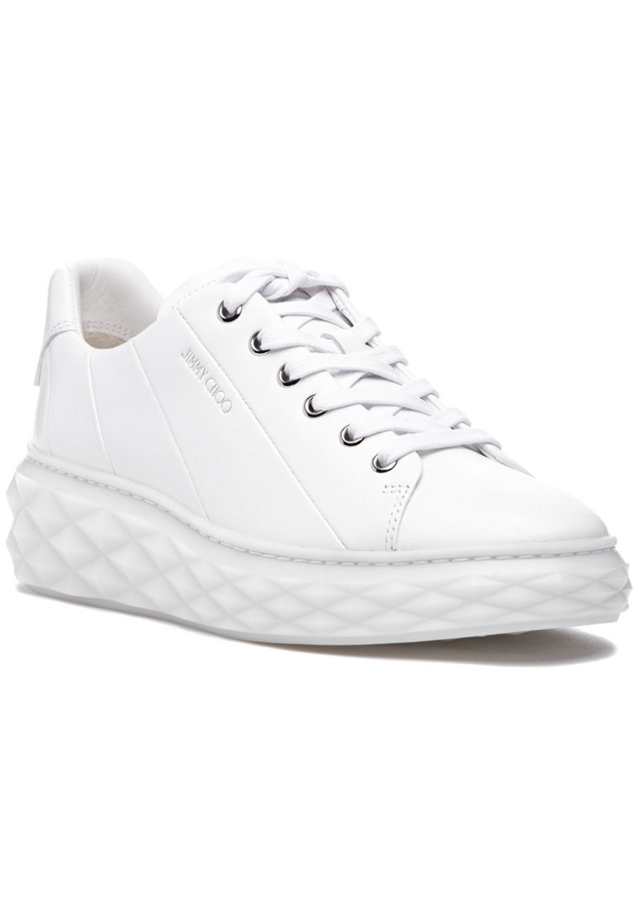 Women Jimmy Choo Sneakers | Diamond Light Maxi/F Sneaker White Leather