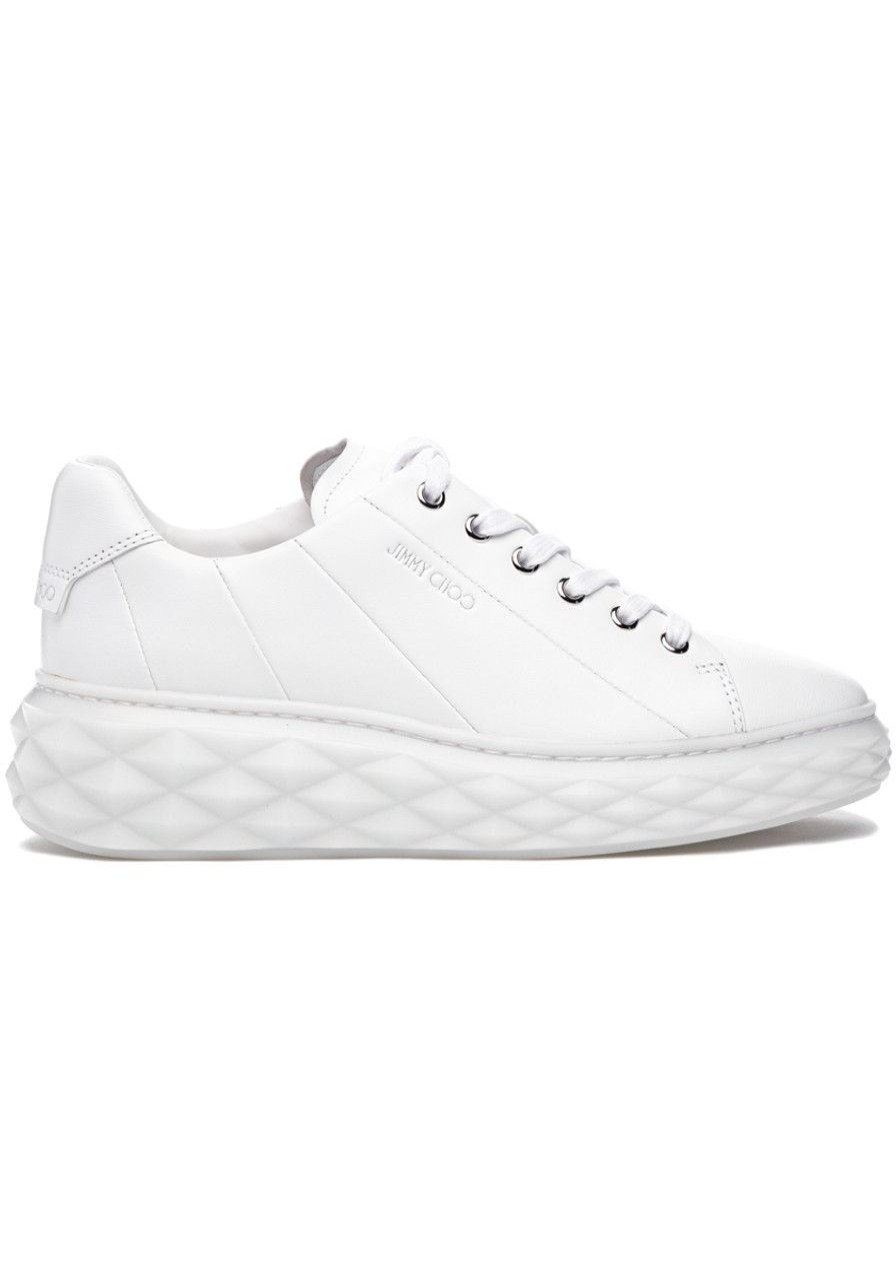 Women Jimmy Choo Sneakers | Diamond Light Maxi/F Sneaker White Leather