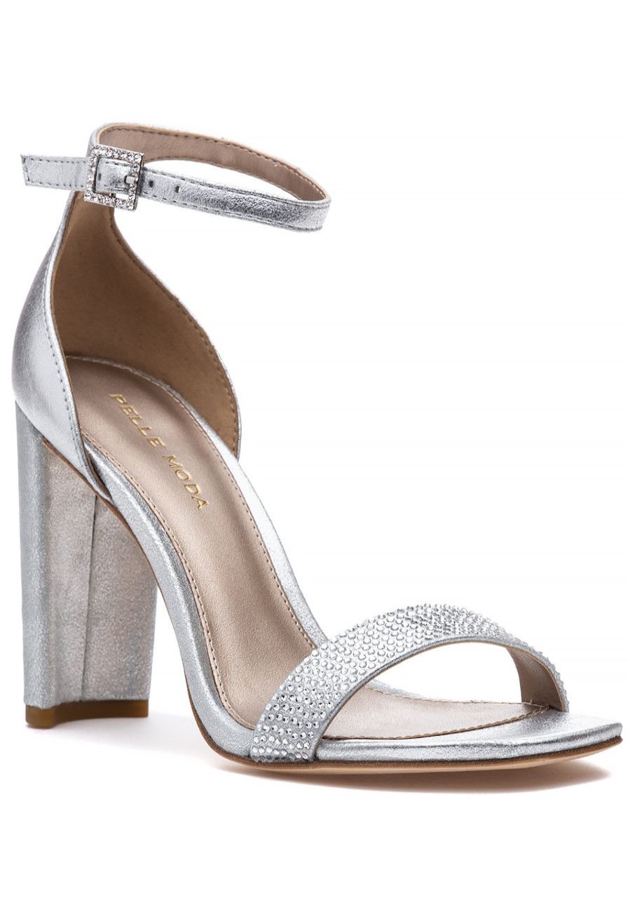Women Pelle Moda Sandals | Gabi 3 Sandal Silver Metallic Suede
