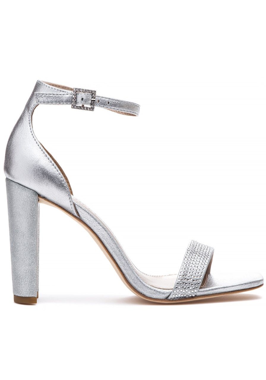 Women Pelle Moda Sandals | Gabi 3 Sandal Silver Metallic Suede