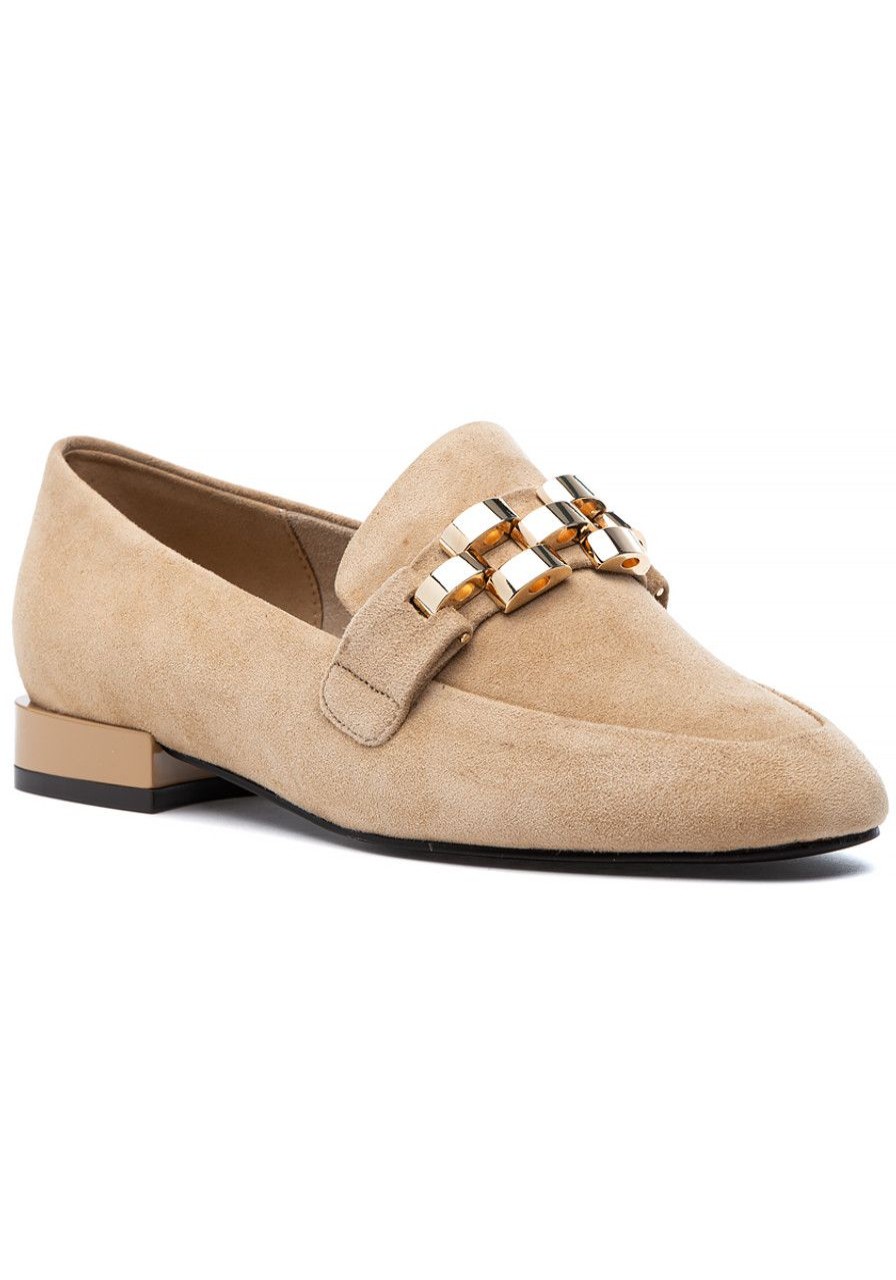 Women Jildor Flats | Lars Loafer Camel Suede