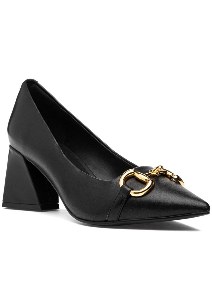Women Jeffrey Campbell Pumps | Happy Hour Pump Black Leather