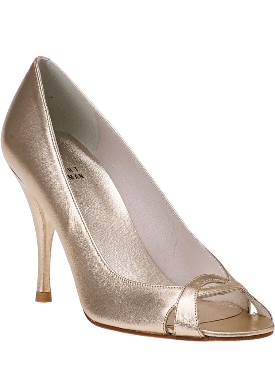Women Stuart Weitzman Pumps | Girly Pump Gold Leather