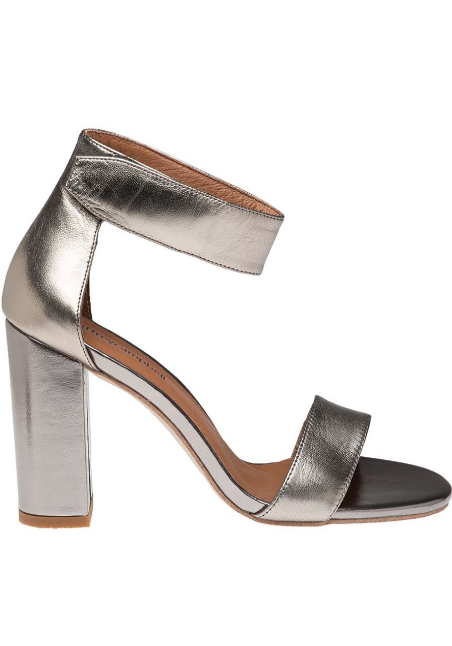 Women Jeffrey Campbell Sandals | Lindsay Sandal Pewter Metallic Leather