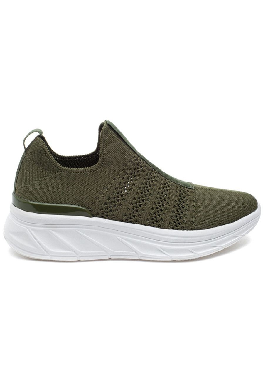 Women Urban Sport Sneakers | Hanah Sneaker Khaki Knit