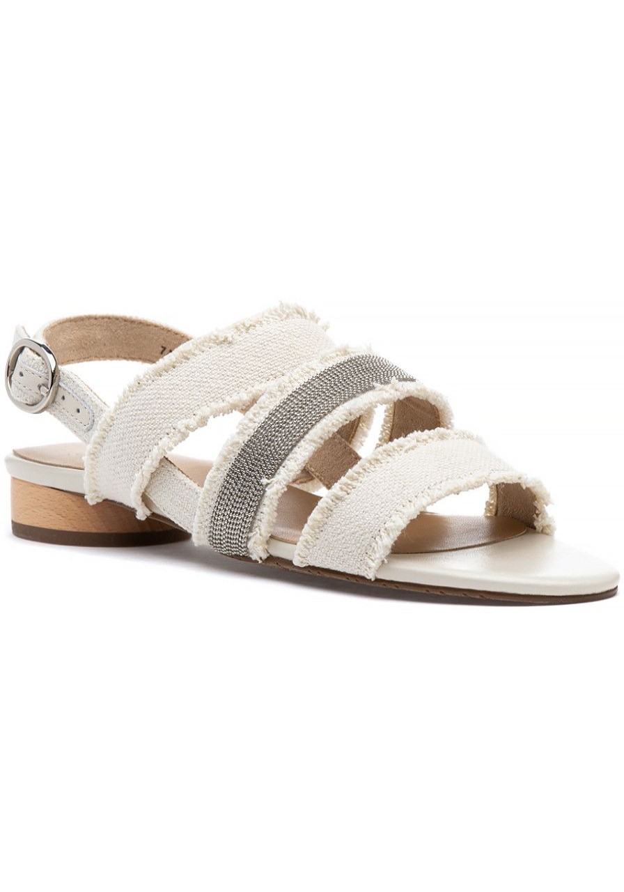 Women Jildor Sandals | Beau Sandal White Canvas