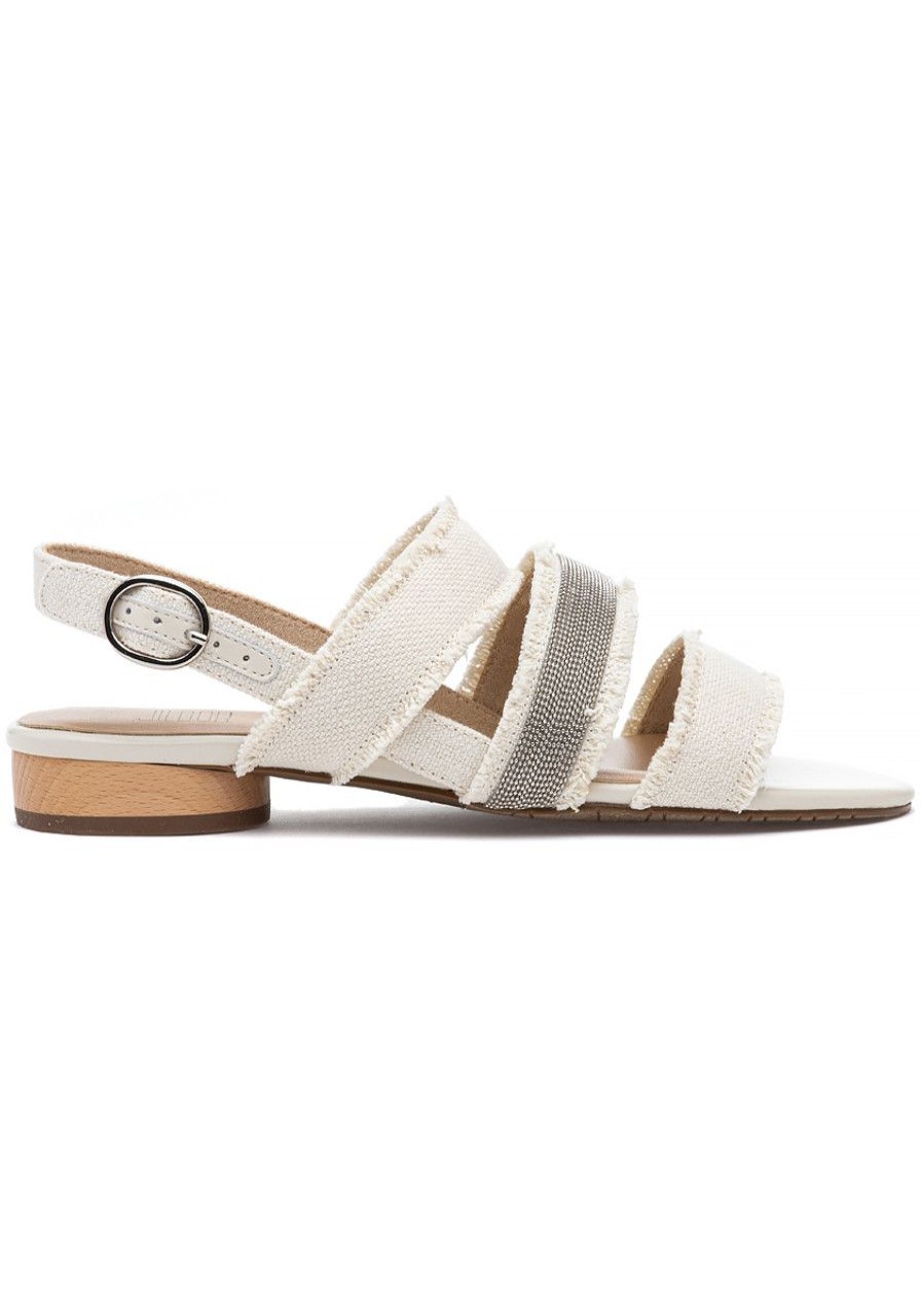 Women Jildor Sandals | Beau Sandal White Canvas