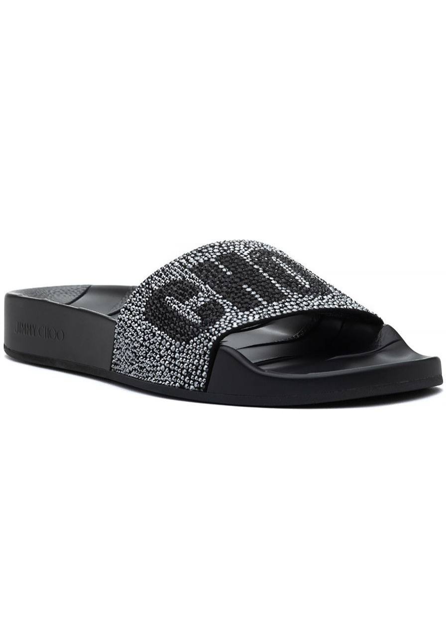 Women Jimmy Choo Sandals | Rey/F Slides Black