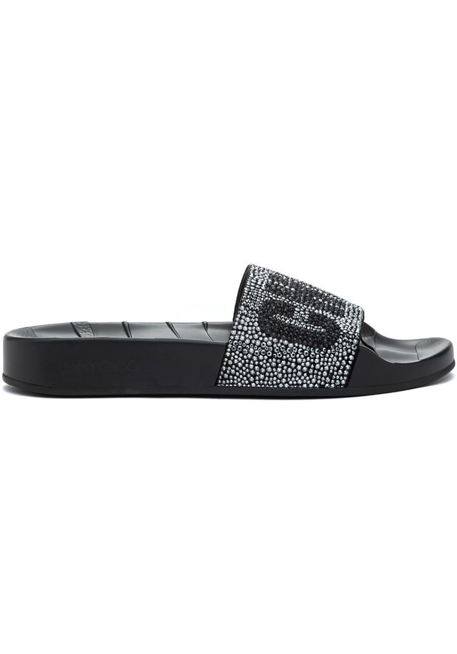 Women Jimmy Choo Sandals | Rey/F Slides Black