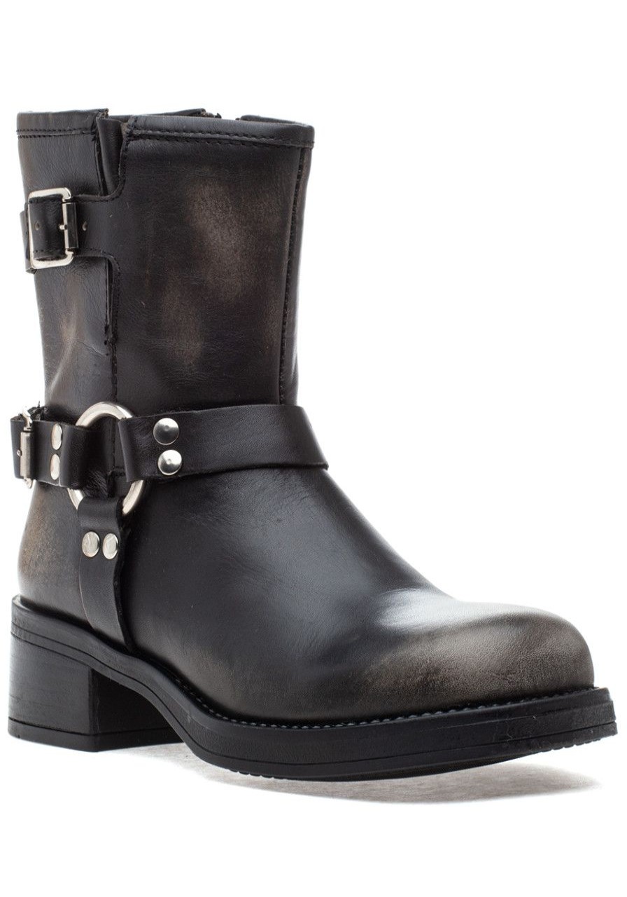 Women Steve Madden Boots | Brixton Book Black Distressed
