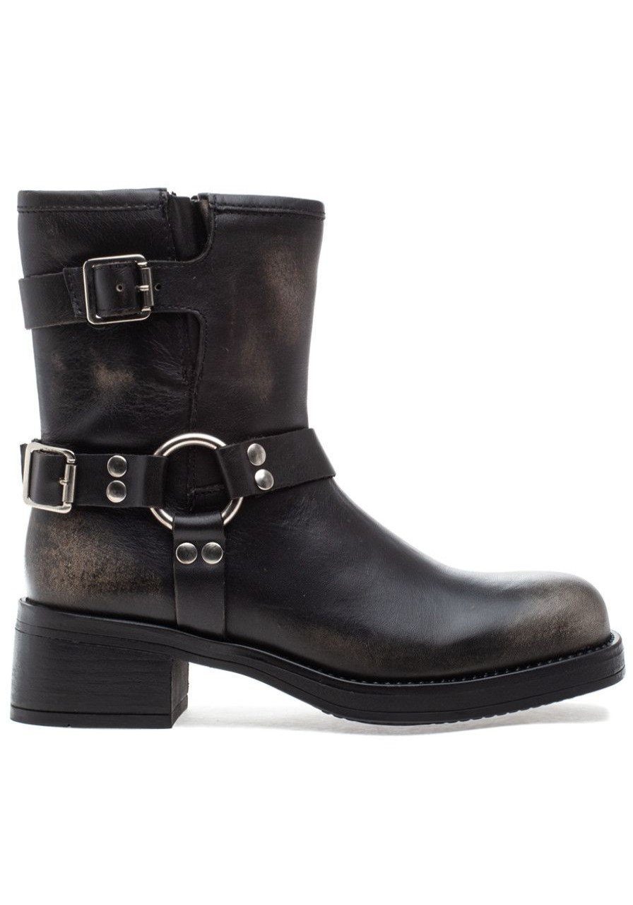 Women Steve Madden Boots | Brixton Book Black Distressed