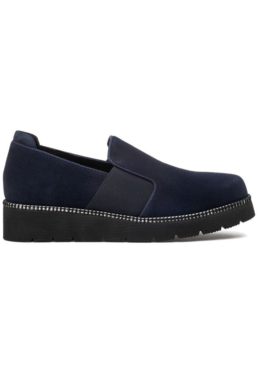 Women Jildor Loafers & Oxfords | Zev Loafer Navy Suede