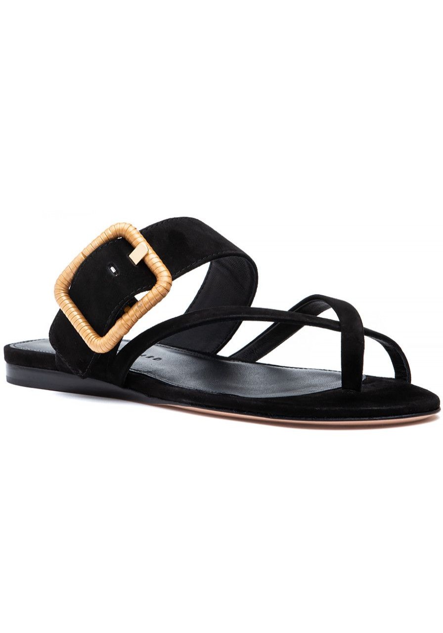 Women Veronica Beard Sandals | Salva Sandal Black Suede