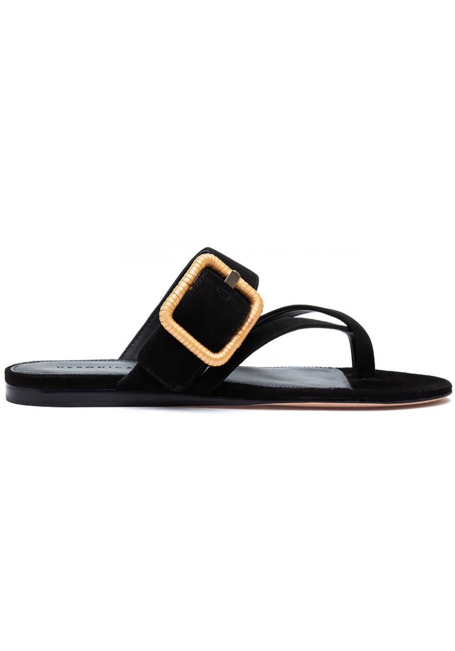 Women Veronica Beard Sandals | Salva Sandal Black Suede