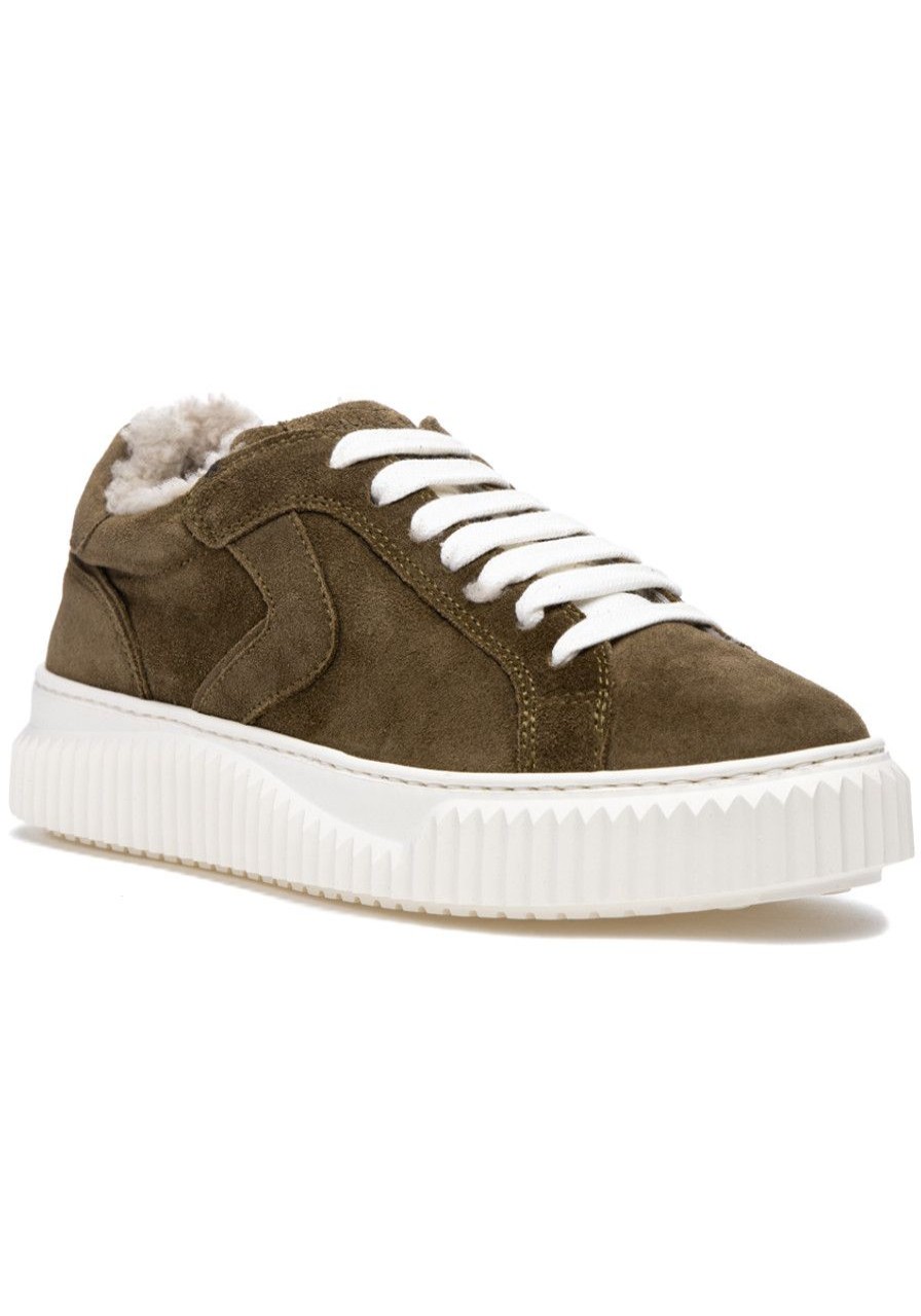 Women Voile Blanche Sneakers | Lipari Fur Sneaker Taupe Suede