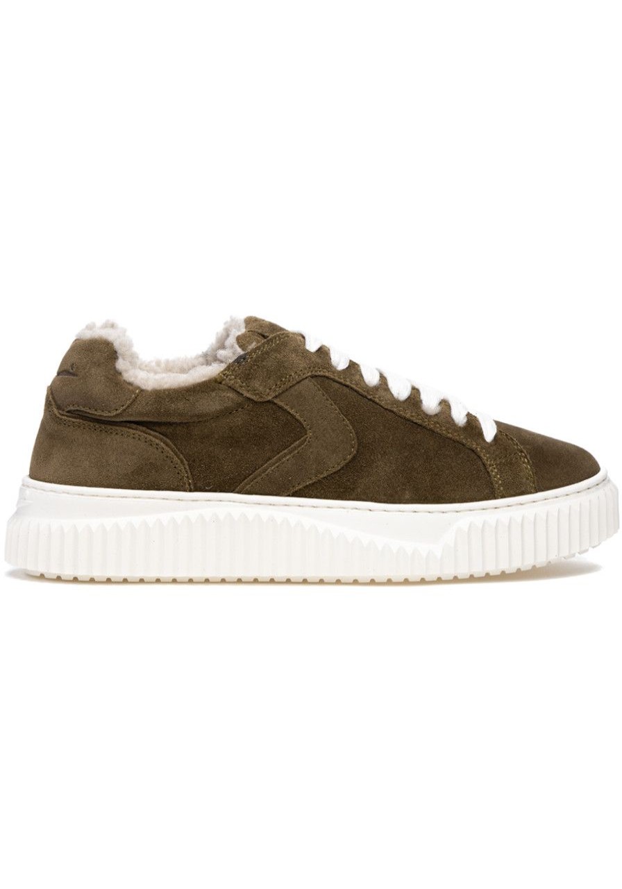 Women Voile Blanche Sneakers | Lipari Fur Sneaker Taupe Suede