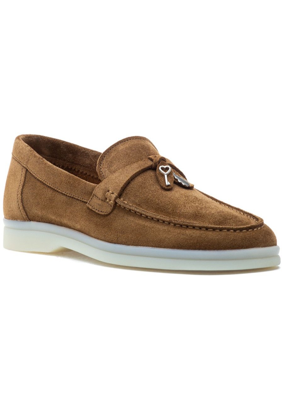 Women 275 Central Flats | Fischer Loafer Chestnut Suede