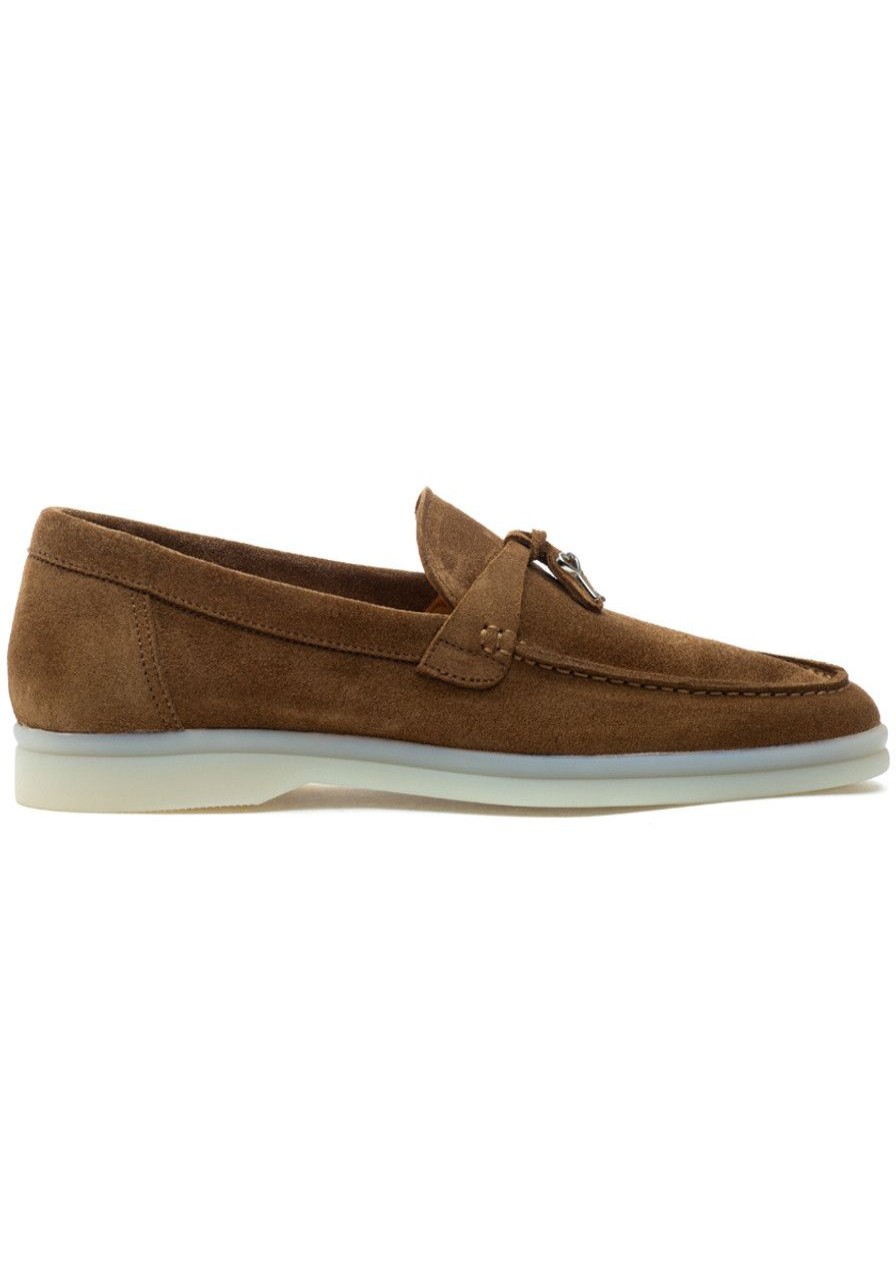 Women 275 Central Flats | Fischer Loafer Chestnut Suede