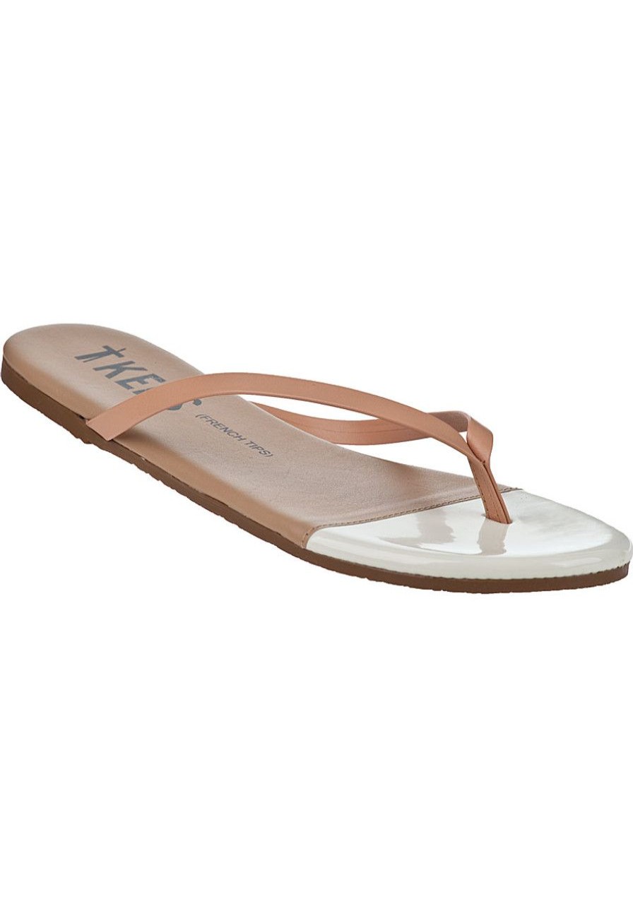 Women Tkees Sandals | French Tips Flip Flop Ivory Sand Leather