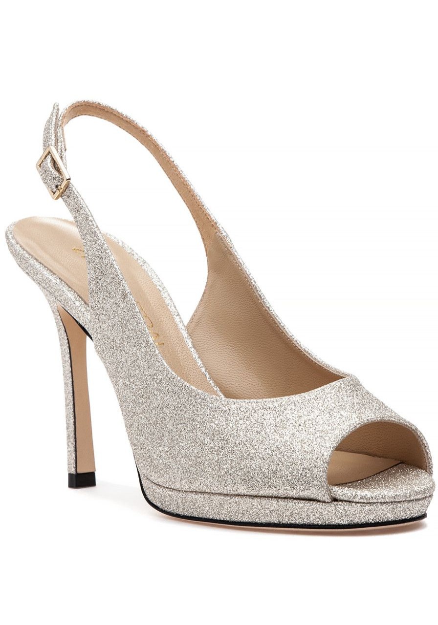 Women 275 Central Pumps | Florence Sandal Platinum Glitter