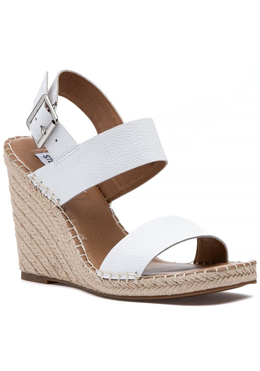 Women Steve Madden Sandals | Uri Espadrille Wedge White