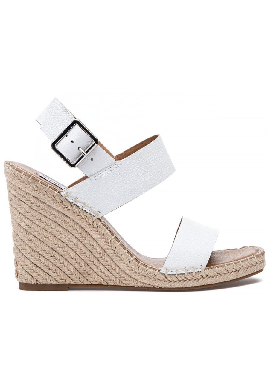 Women Steve Madden Sandals | Uri Espadrille Wedge White