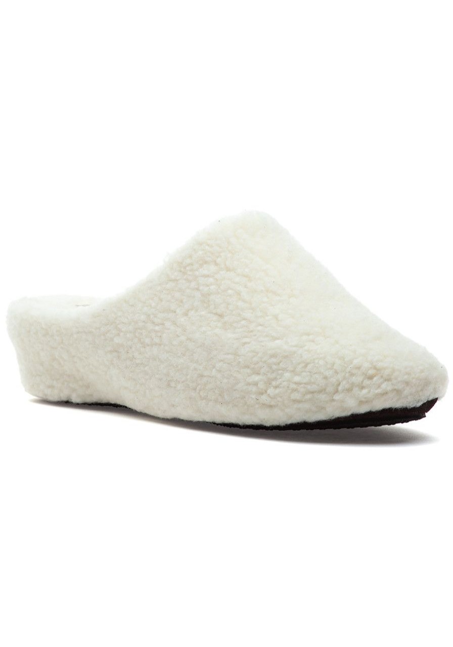 Women Jacques Levine Slippers | Fuzzy Slipper White