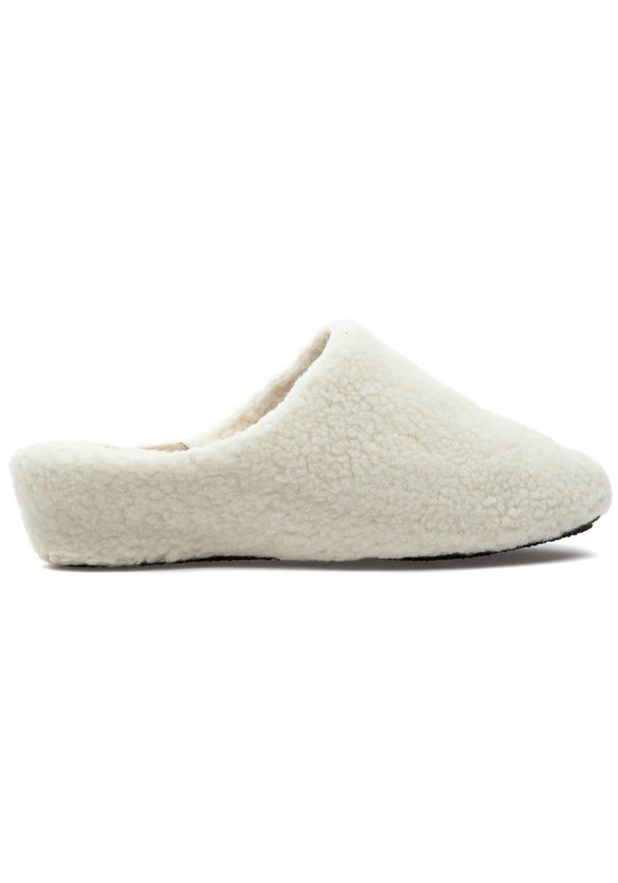 Women Jacques Levine Slippers | Fuzzy Slipper White