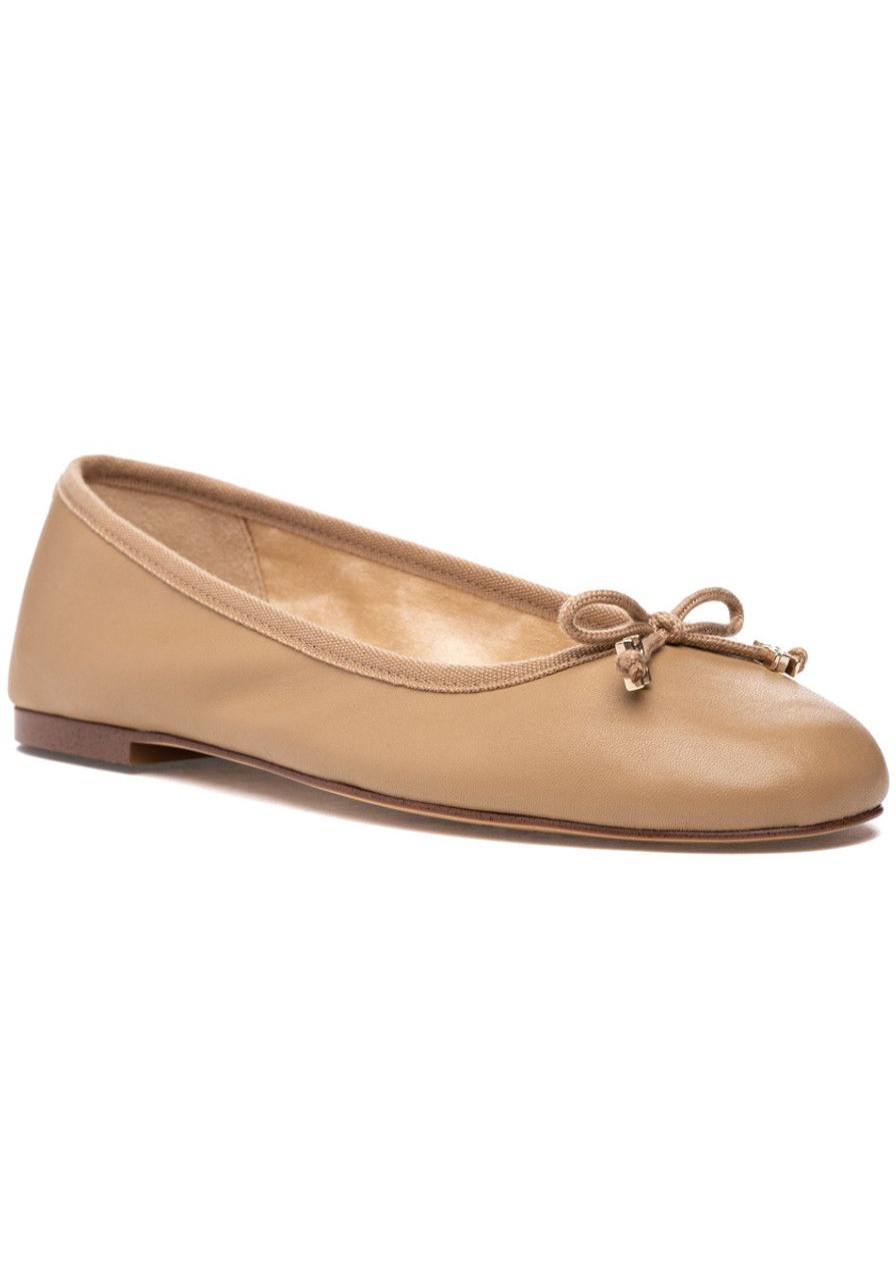 Women Sam Edelman Flats | Felicia Luxe Flat Soft Beige Leather