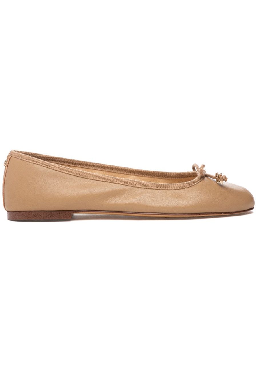 Women Sam Edelman Flats | Felicia Luxe Flat Soft Beige Leather