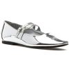 Women Steve Madden Flats | Alisah Mary Jane Flat Silver Foil
