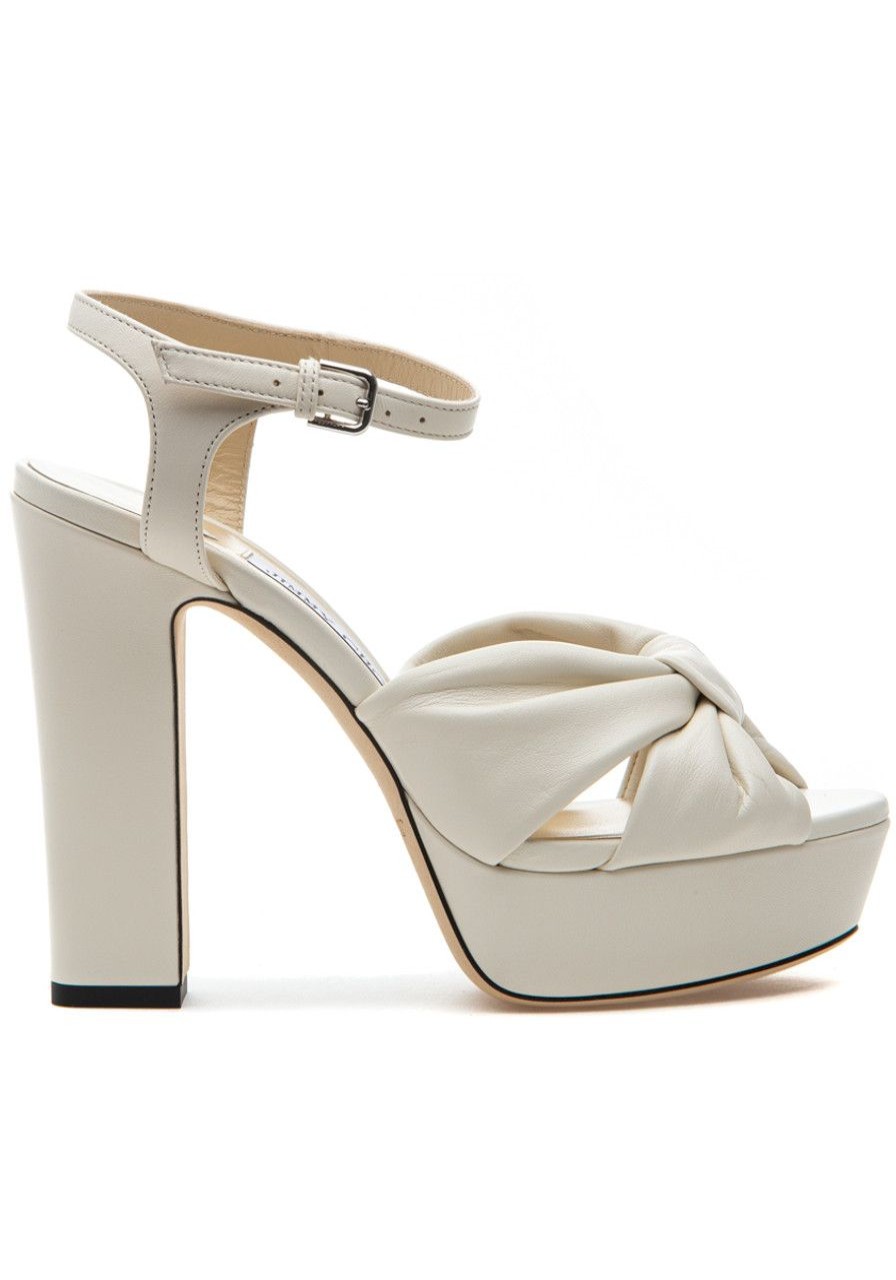 Women Jimmy Choo Pumps | Heloise 120 Sandal Latte Leather