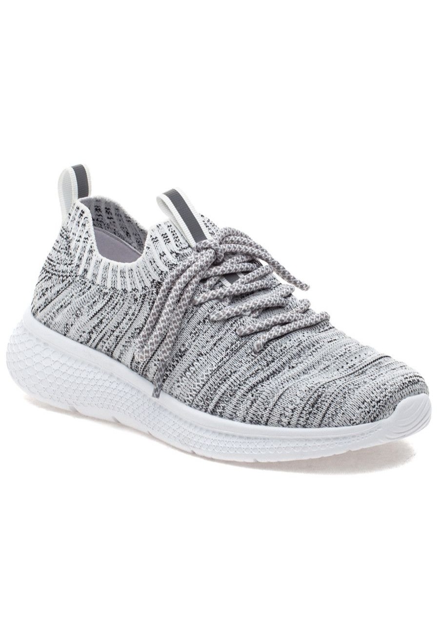 Women Urban Sport Sneakers | Dyann Sneaker Light Grey 2-Tone Knit