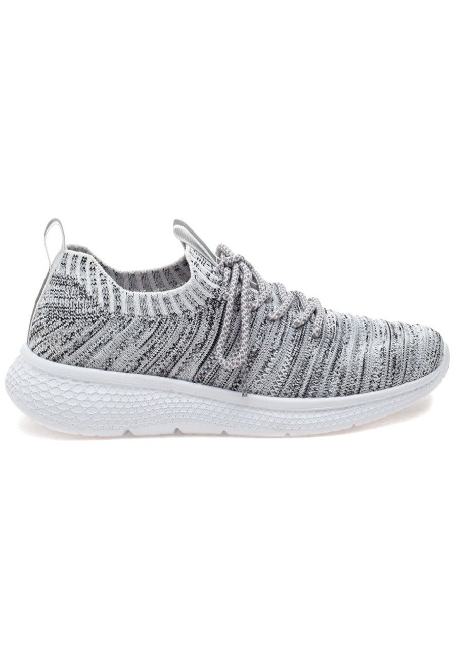Women Urban Sport Sneakers | Dyann Sneaker Light Grey 2-Tone Knit