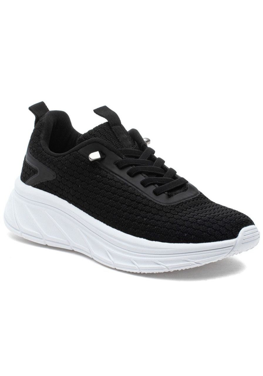 Women Urban Sport Sneakers | Wendee Sneaker Black Knit